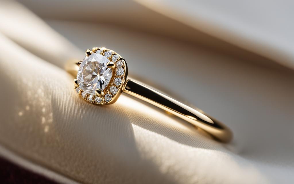 Halo diamond engagement ring