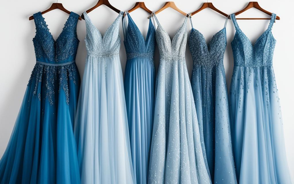 pretty blue dresses for prom